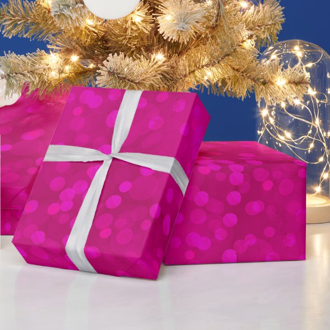 Papier Cadeau Bouche de Noël moderne néon magenta rose (Vacances)
