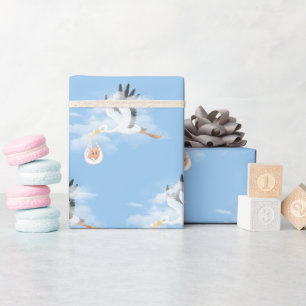 Papier Cadeau Bouche et bébé en bleu