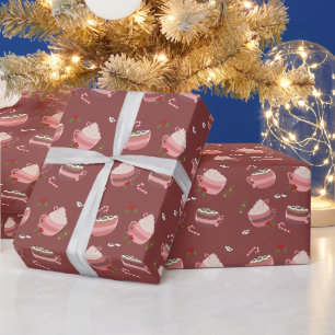 Papier Cadeau Bouchons de cacao chaud Papier d'enveloppement Mot