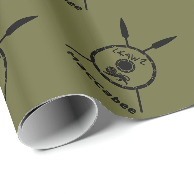 Papier Cadeau Bouclier Maccabee Soumis Et Voies (Coin rond)