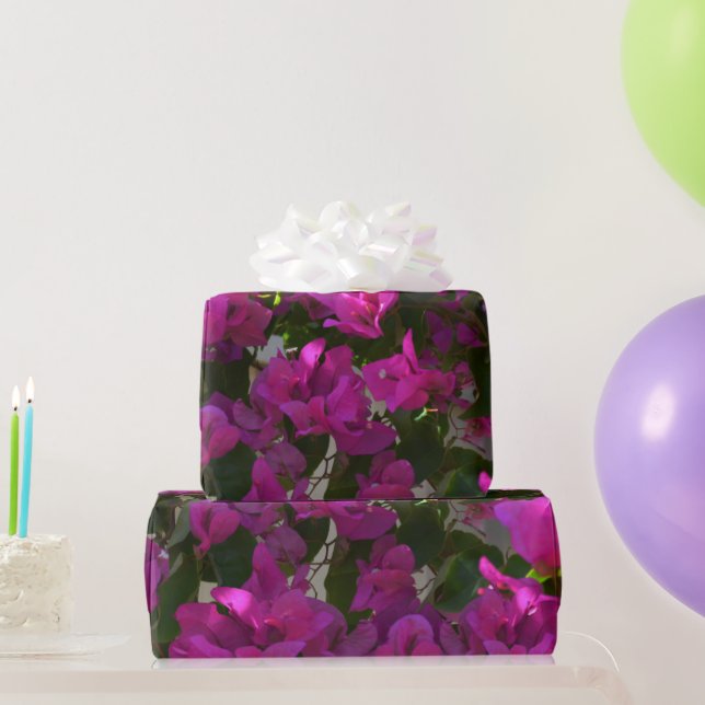 Papier Cadeau Bougainvilliers roses, Papier à envelopper (Cadeaux de fête)