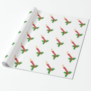 Papier Cadeau Bougie de Noël