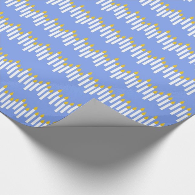 Papier Cadeau Bougies de Hanoukka sur l'enveloppe de cadeau (Coin)