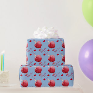 Papier Cadeau bougies en forme de coeur rouge brûlant