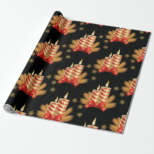 Papier Cadeau Bougies en papier d'enveloppement de Noël