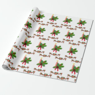 Papier Cadeau Bougies en papier d'enveloppement de Noël