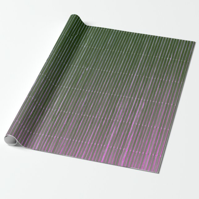 PAPIER CADEAU BOUILLOIRE À CADEAU MAGENTA VERT FONCÉ STRIPES (Déroulé)