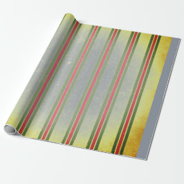 PAPIER CADEAU BOUILLOIRE DE CADEAUX VINTAGES STRIPES DÉTRESSÉES