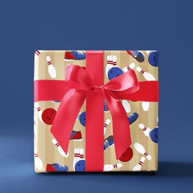 Papier Cadeau Boule de bowling, poubelles et chaussures à motifs (Créateur téléchargé)