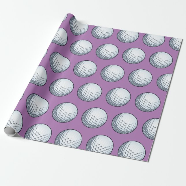 Papier Cadeau Boule de golf personnalisable (Déroulé)