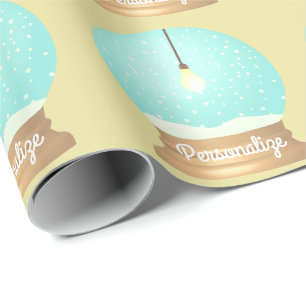 Papier Cadeau Boule de neige pendante amer bleu jaune mignon