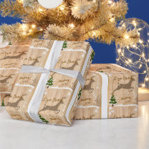 Boule de Noël personnalisée cerf fond en bois