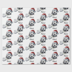 Papier Cadeau Boule de Noël personnalisée Footballeur de Noël Sa