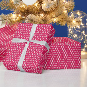 Papier Cadeau Boule géométrique rose rouge du milieu du siècle p