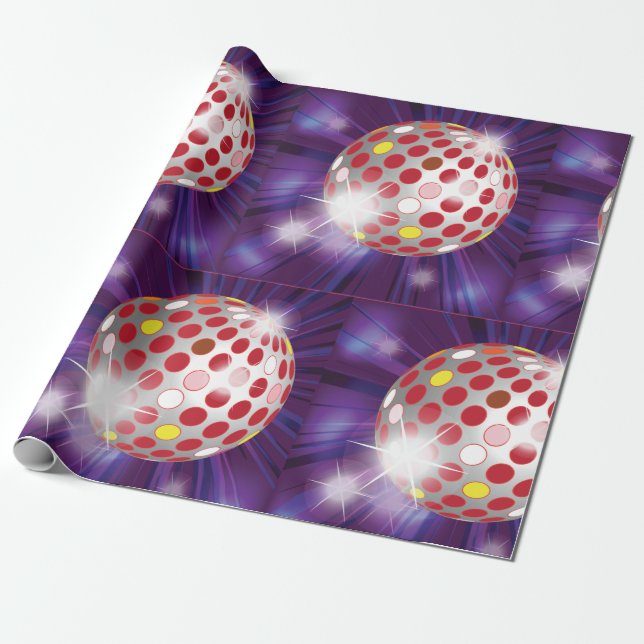 Papier Cadeau Boule Red Disco (Déroulé)