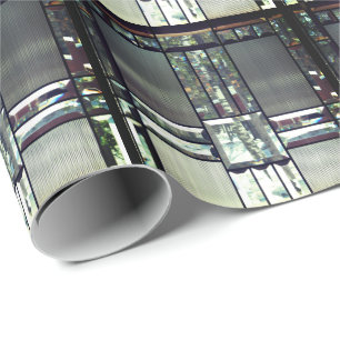 Papier Cadeau Bouleau en verre biseauté arbres argent métallique