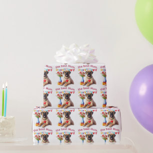 Papier Cadeau Bouledogue anglais Mastiff meilleure maman fête de
