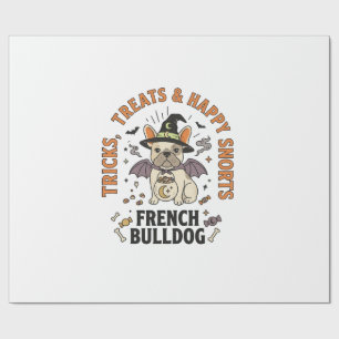 Papier Cadeau Bouledogue Français Farceur Halloween