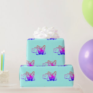 Papier Cadeau Bouledogue français néon Bouledogue français