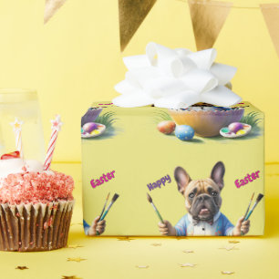 Papier Cadeau Bouledogue français oeuf de Pâques French Bulldog