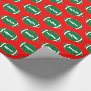 Papier Cadeau Boules de football vertes sur le cadeau de Noël Ar