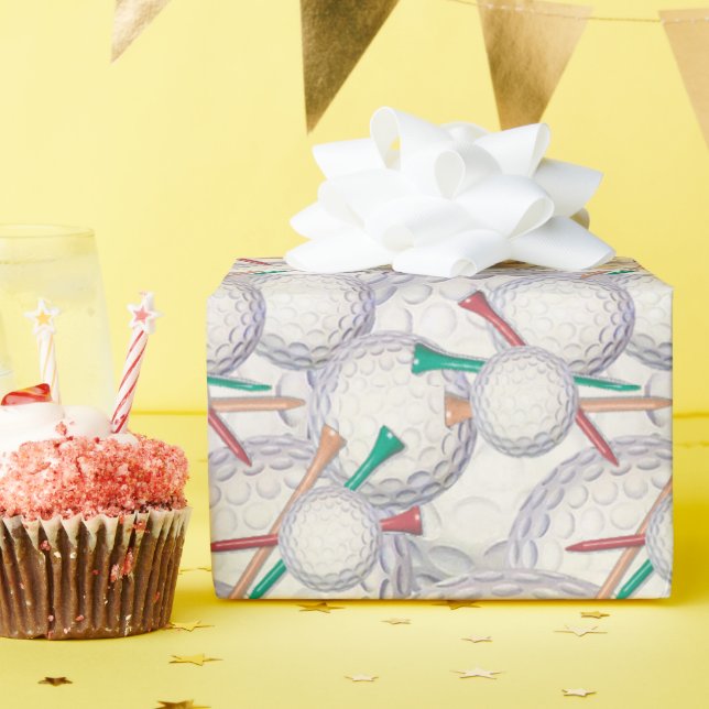 Papier Cadeau Boules de golf Multiplié Toutes les Occasions Enve (Fête d'anniversaire)