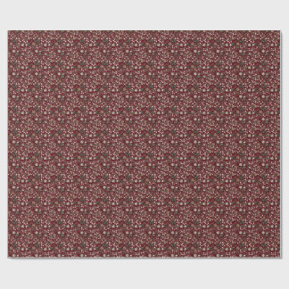 Papier Cadeau Boules de Noël traditionnelles rouges au gui