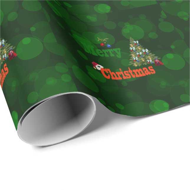 Papier Cadeau Boules de pelouse, Papier d'enveloppement de Noël (Coin rond)