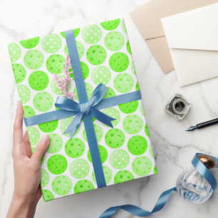 Papier Cadeau Boules de Pickleball - Boules de Pickleball Vert s