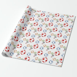 Papier Cadeau Boules de pied colorées modernes