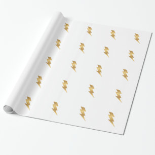 Papier Cadeau Boulon de foudre en or métallique