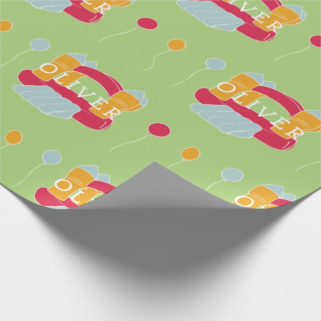 Papier Cadeau Bounce Maison/château sur mesure design pour enfan (Coin)