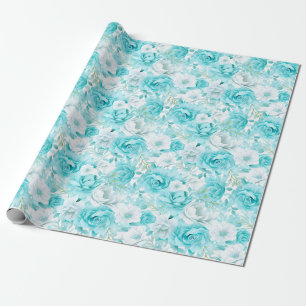 Papier Cadeau Bouquet Azure Rose : Mariage aquarelle