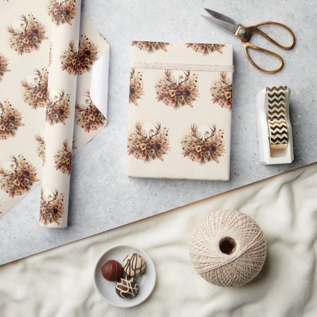 Papier Cadeau Bouquet d'automne Deer Antler (Artisanat)