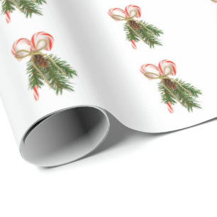 Papier Cadeau Bouquet de canne en sucre et de pin