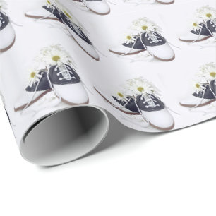 Papier Cadeau bouquet de marguerite en selle noir et blanc