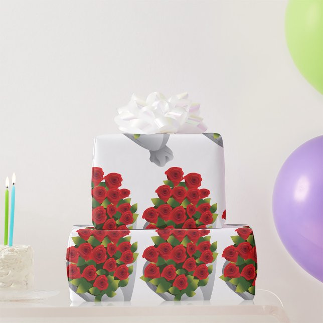 Papier Cadeau Bouquet De Roses Rouges (Créateur téléchargé)