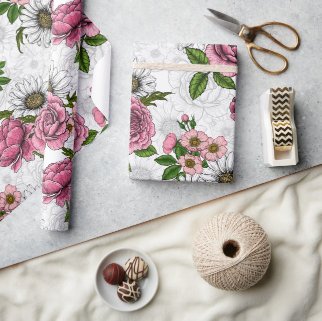 Papier Cadeau Bouquets d'été (Artisanat)