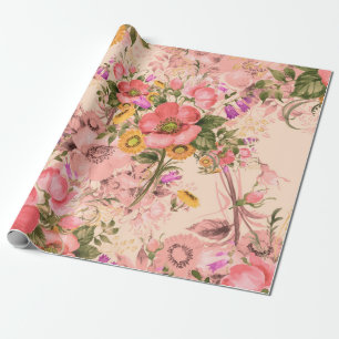 Papier Cadeau Bouquets motif rococo sans couture. Belle bouque