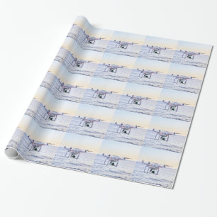 Papier Cadeau Bourdon de vol à la côte au-dessus de la mer
