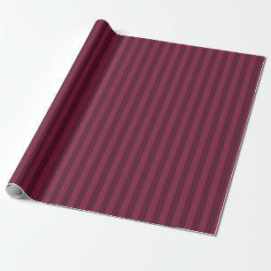 Papier Cadeau Bourgogne Rouge Rayures Vintage