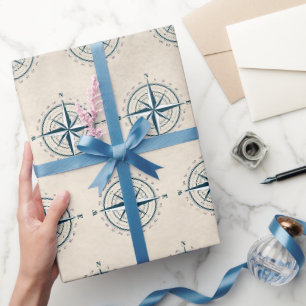 Papier Cadeau Boussole nautique sur Sepia Arrière - plan