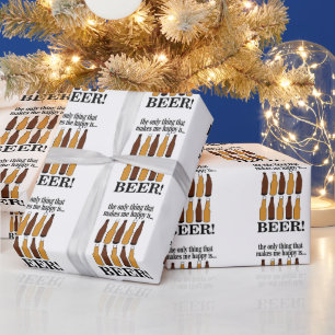 Papier Cadeau Bouteille de Bière Bière Drôle
