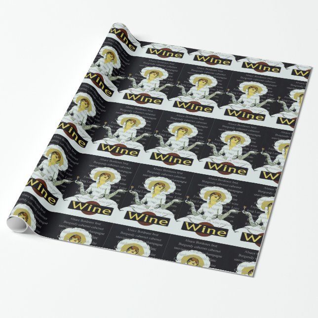 Papier Cadeau Bouteilles à vin Enveloppement cadeau (Déroulé)