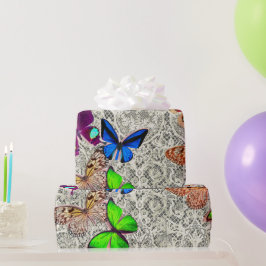 Papier Cadeau BOUTEILLES EN Papier À BROCHER ET LACE D'ÉPOQUE