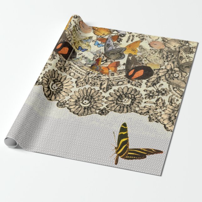 Papier Cadeau BOUTEILLES ET Papier d'enveloppement de LACE (Déroulé)