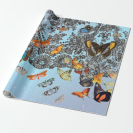 PAPIER CADEAU BOUTEILLES ET PAPIER EN LACE