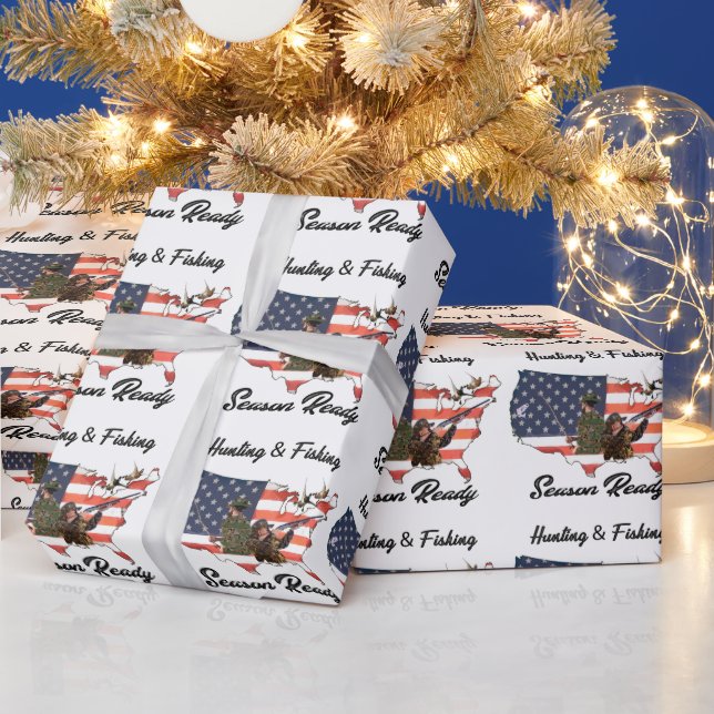 Papier Cadeau Bouton Chasse et pêche T-Shirt Trucker Chapeau Bou (Vacances)