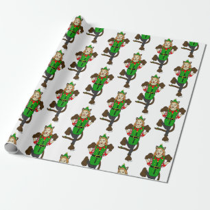 Papier Cadeau Bouton de catgirl de Noël