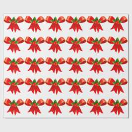 Papier Cadeau Bow rouge avec papier à enveloppement blanc creux